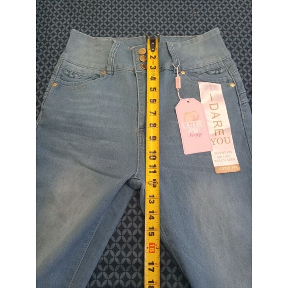 WAIST 29 IN SIZE 9 CTP FLARED JEANS STRETCH DENIM LIGHT BLUE, PUSH UP - Picture 7 of 11